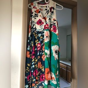 Anthropologie Womens Sleeveless Floral Dress